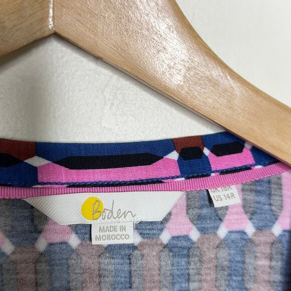 BODEN Elodie Jersey Wrap Dress Plum Blossom Blue Pink {O32} - Picture 4 of 5